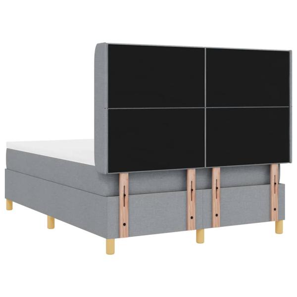 Boxspringbett mit Matratze Hellgrau 140x190 cm Stoff