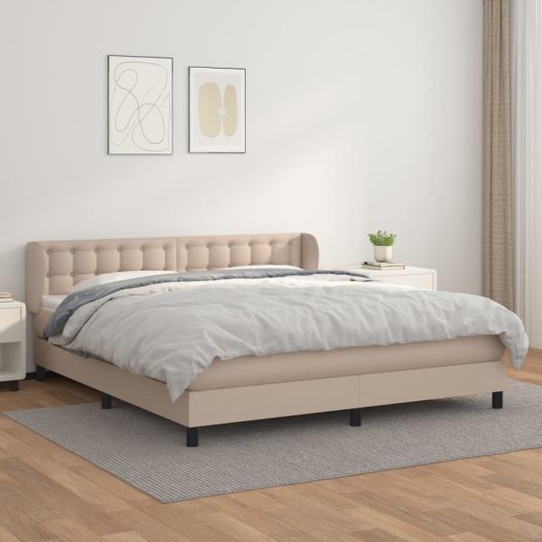 ARDEBO.de - Boxspringbett Matratze Cappuccino-Braun 160x200 cm Kunstleder