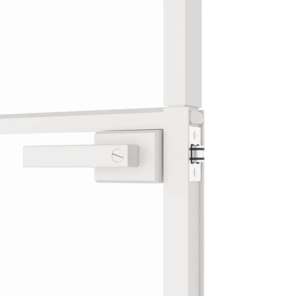 Innentür Weiß 83x201,5 cm Hartglas & Aluminium Schlank