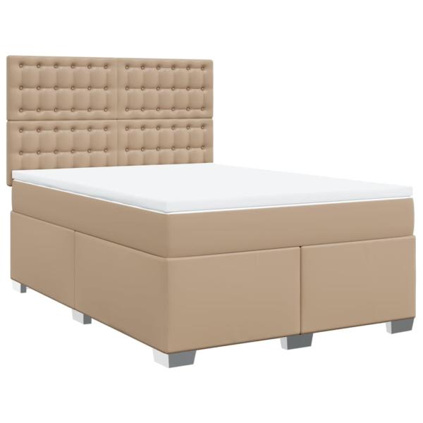 Boxspringbett Matratze Cappuccino-Braun 160x200 cm Kunstleder