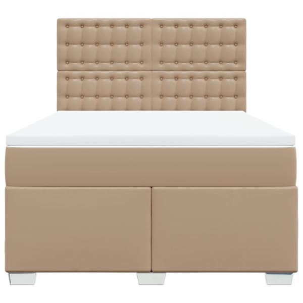 Boxspringbett Matratze Cappuccino-Braun 160x200 cm Kunstleder