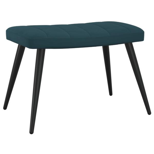 Relaxsessel mit Hocker Blau Samt