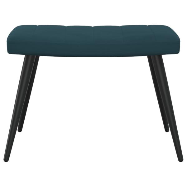 Relaxsessel mit Hocker Blau Samt