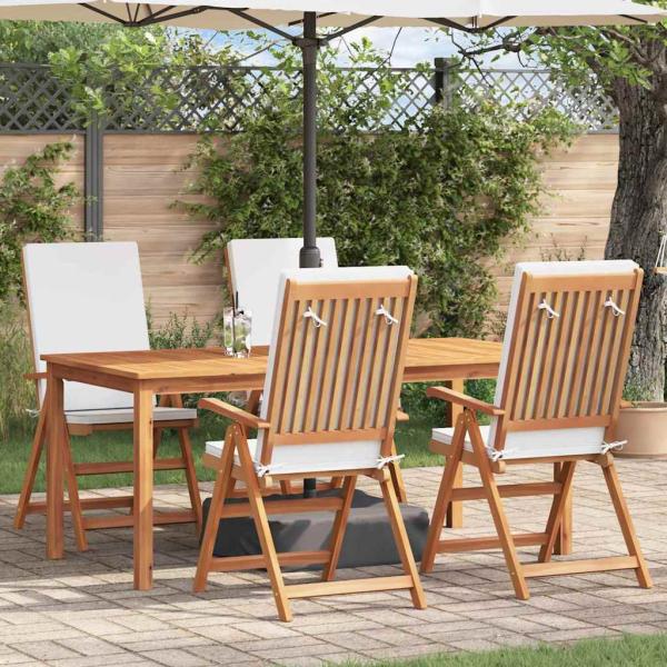 ARDEBO.de - Garten-Liegestühle mit Kissen 4 Stk. Massivholz Teak