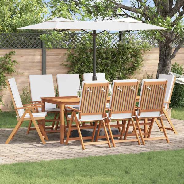 ARDEBO.de - Garten-Liegestühle mit Kissen 8 Stk. Massivholz Teak