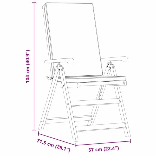 Garten-Liegestühle mit Kissen 8 Stk. Massivholz Teak