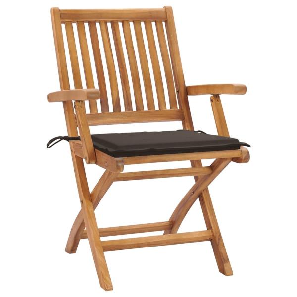 Klappbare Gartenstühle mit Kissen 4 Stk. Massivholz Teak