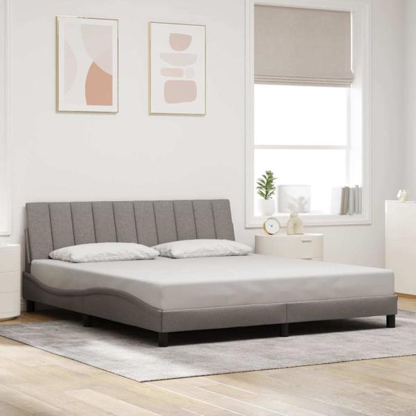 ARDEBO.de - Bettgestell ohne Matratze "Hanko" Taupe 180x200 cm Stoff