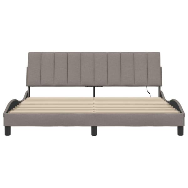 Bettgestell ohne Matratze "Hanko" Taupe 180x200 cm Stoff
