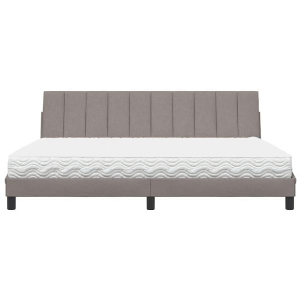 Bett mit Matratze "Hanko" Taupe 200x200 cm Stoff