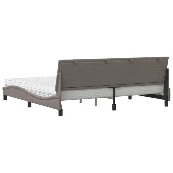 Bett mit Matratze "Hanko" Taupe 200x200 cm Stoff