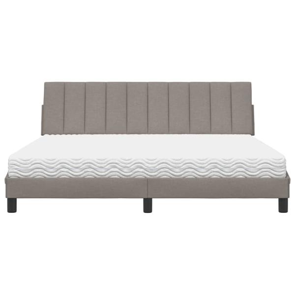 Bett mit Matratze "Hanko" Taupe 180x200 cm Stoff