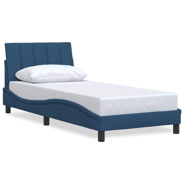 Bettgestell ohne Matratze "Hanko" Blau 90x190 cm Stoff