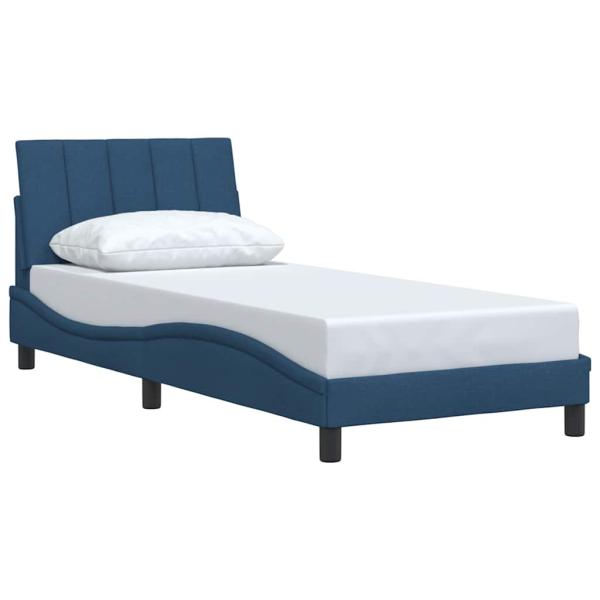 Bettgestell ohne Matratze "Hanko" Blau 90x190 cm Stoff