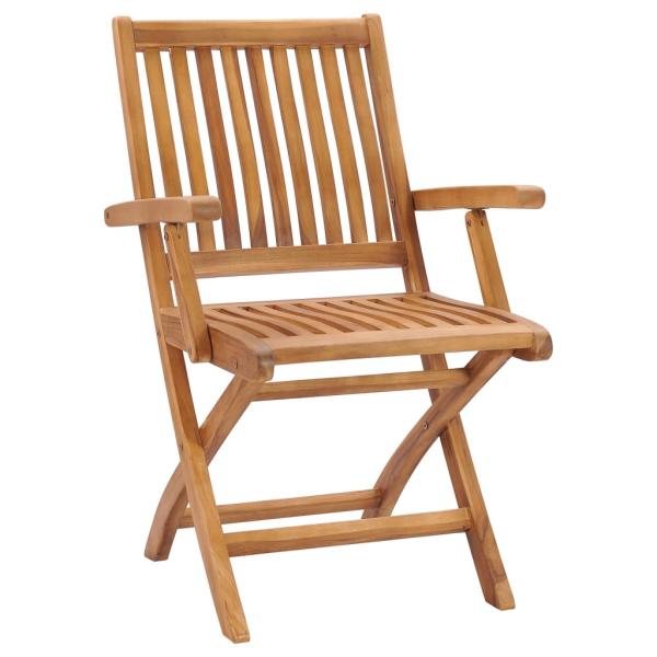 Gartenstühle 2 Stk. mit Blauen Kissen Teak Massivholz
