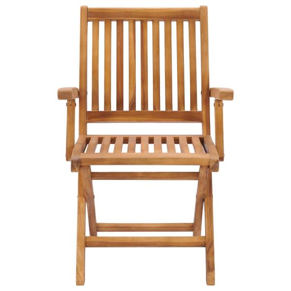 Gartenstühle 2 Stk. mit Blauen Kissen Teak Massivholz
