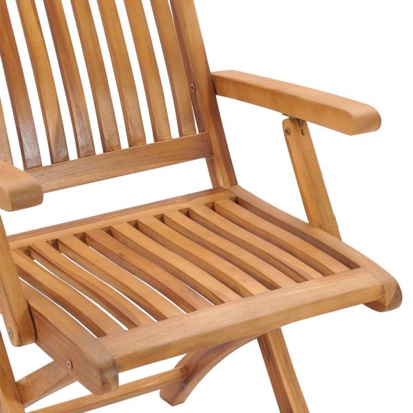 Gartenstühle 2 Stk. mit Blauen Kissen Teak Massivholz