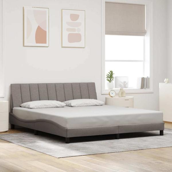 ARDEBO.de - Bettgestell ohne Matratze "Hanko" Taupe 180x200 cm Stoff