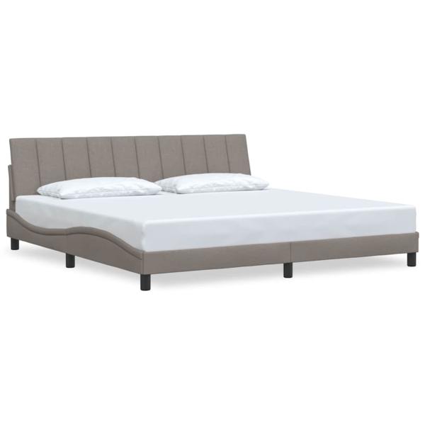 Bettgestell ohne Matratze "Hanko" Taupe 200x200 cm Stoff