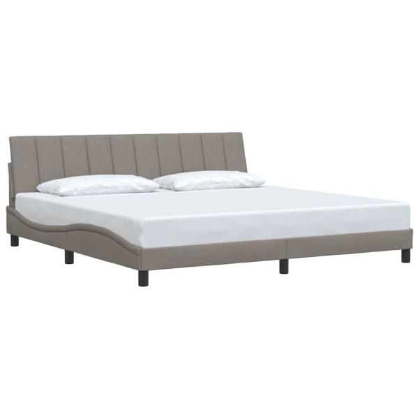 Bettgestell ohne Matratze "Hanko" Taupe 200x200 cm Stoff