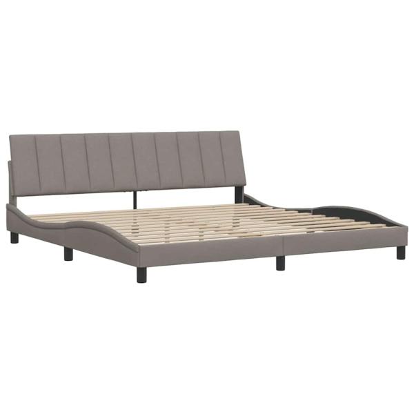 Bettgestell ohne Matratze "Hanko" Taupe 200x200 cm Stoff