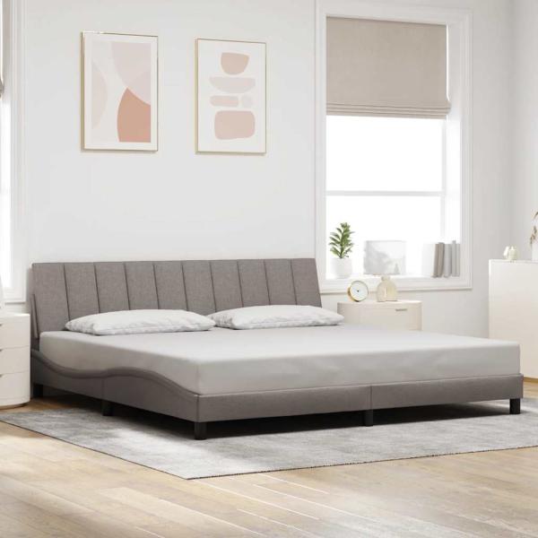 ARDEBO.de - Bettgestell ohne Matratze "Hanko" Taupe 200x200 cm Stoff