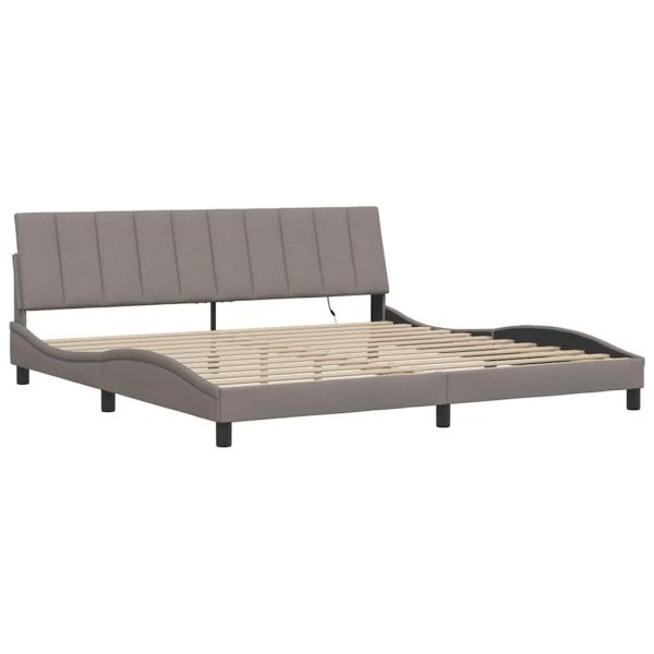 Bettgestell ohne Matratze "Hanko" Taupe 200x200 cm Stoff
