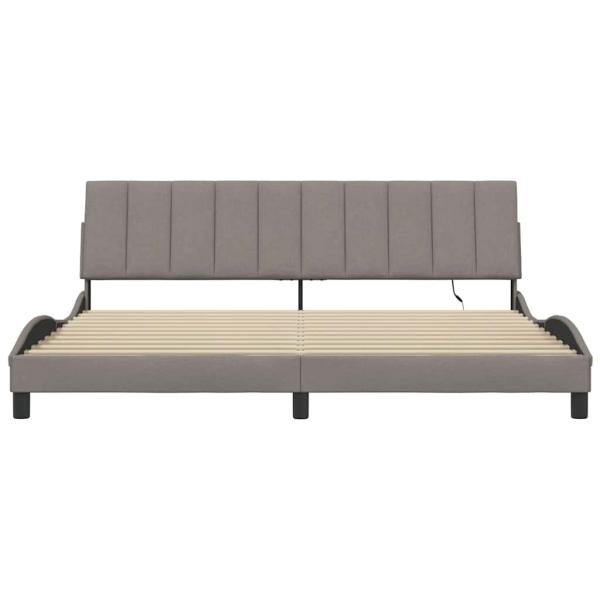 Bettgestell ohne Matratze "Hanko" Taupe 200x200 cm Stoff