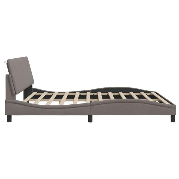 Bettgestell ohne Matratze "Hanko" Taupe 200x200 cm Stoff