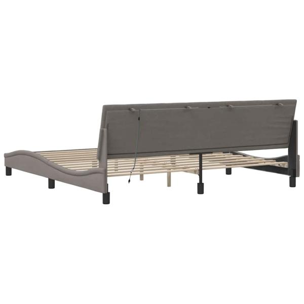 Bettgestell ohne Matratze "Hanko" Taupe 200x200 cm Stoff