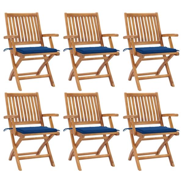 ARDEBO.de - Klappbare Gartenstühle mit Kissen 6 Stk. Massivholz Teak
