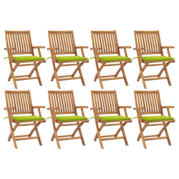 ARDEBO.de - Klappbare Gartenstühle mit Kissen 8 Stk. Massivholz Teak