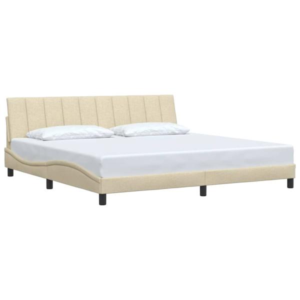 Bettgestell ohne Matratze "Hanko" Creme 200x200 cm Stoff