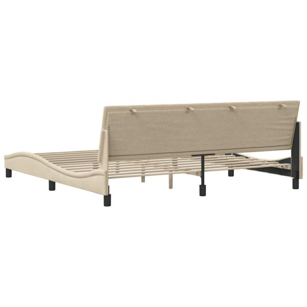 Bettgestell ohne Matratze "Hanko" Creme 200x200 cm Stoff