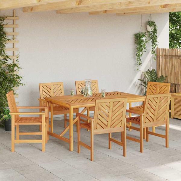 Garten Essgruppe 6 pcs Braun Mittel Massivholz