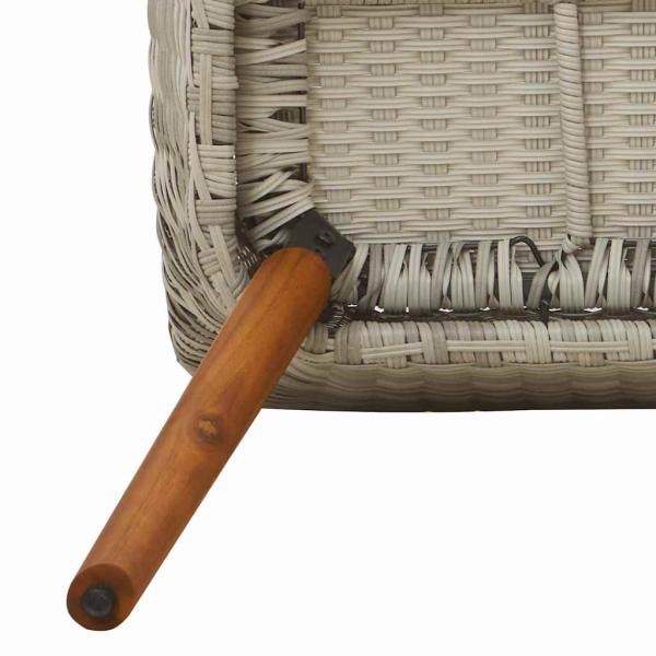 Outdoortisch-Set 7 pcs Hellgrau 190 x 80 x 74 cm