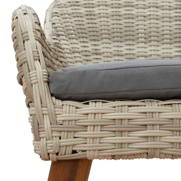 Outdoortisch-Set 7 pcs Hellgrau 190 x 80 x 74 cm
