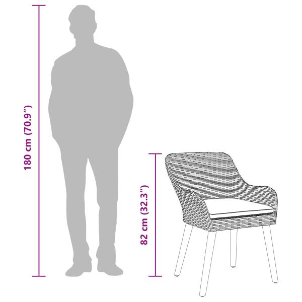 Essgruppe 5 pcs Hellgrau und Schwarz 160 x 80 x 74 cm