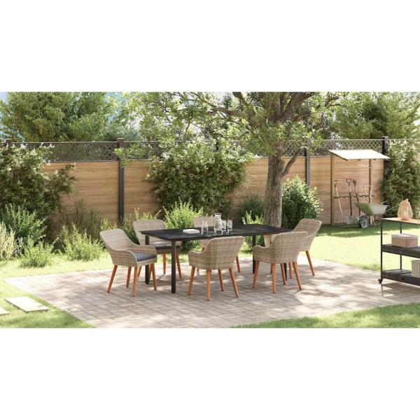 Essgruppe 7 pcs Hellgrau und Schwarz 200x100x74 cm