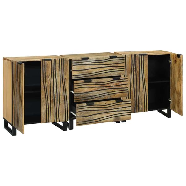 Badezimmermöbel Set 3 pcs Braun Mittel Massivholz