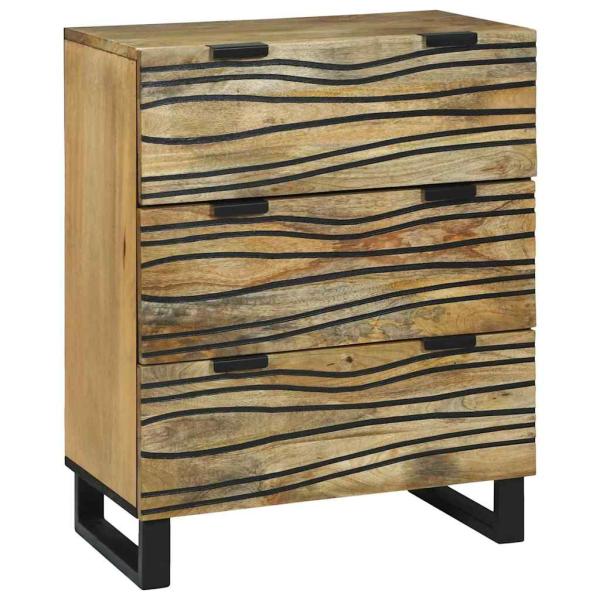 Badezimmermöbel Set 3 pcs Braun Mittel Massivholz