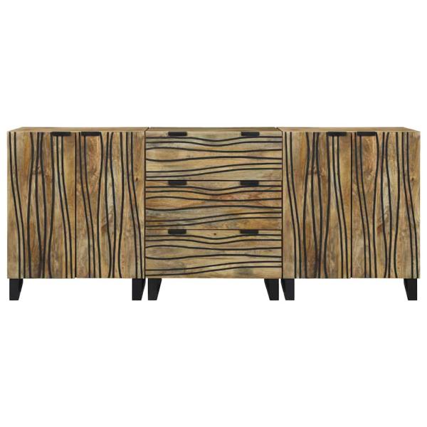 Badezimmermöbel Set 3 pcs Braun Mittel Massivholz