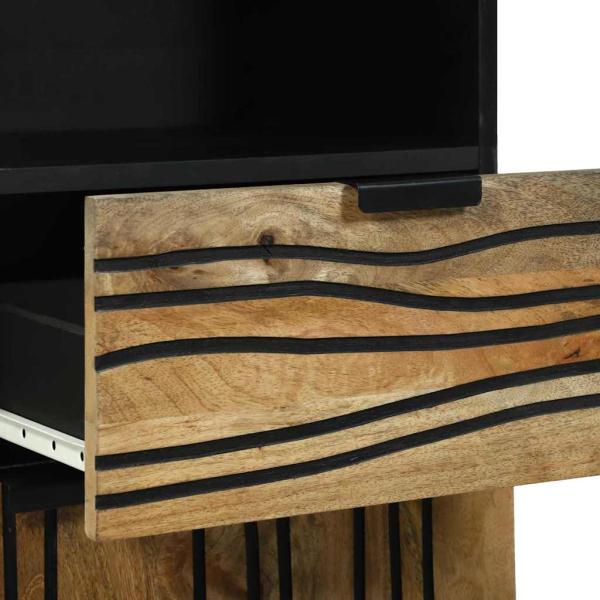 Badezimmermöbel Set 3 pcs Braun Hoch Massives Raues Mango Holz