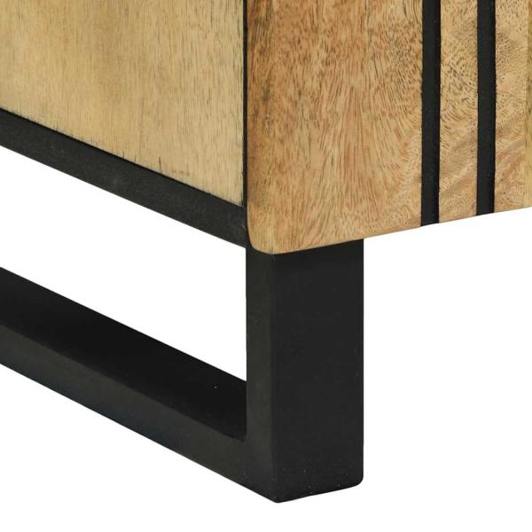 Badezimmermöbel Set 3 pcs Braun Hoch Massives Raues Mango Holz