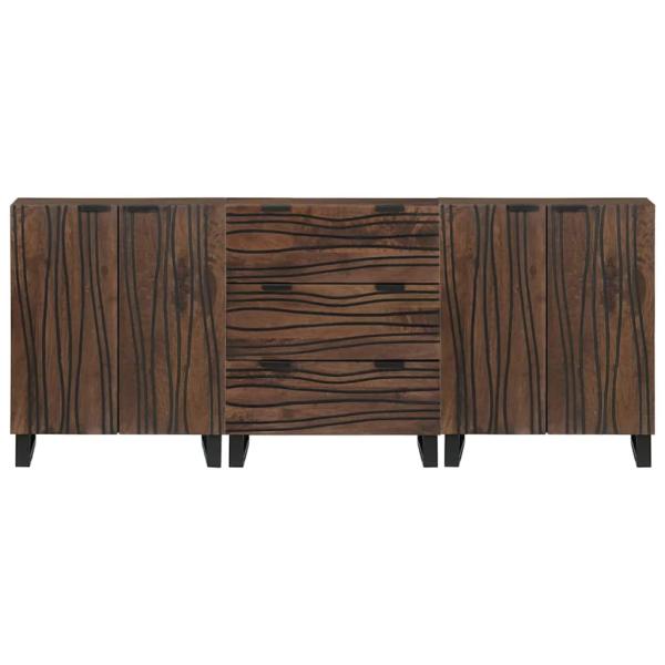 Badezimmermöbel Set mit Schubladen mit Regal mit Speicher mit Tür 3 pcs Braun Groß