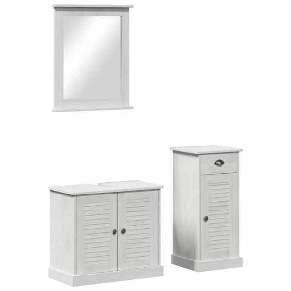 Badezimmermöbel Set mit Schubladen mit Regal Wandmontiert mit Speicher mit Tür mit Spiegel 3 pcs Braun 37 x 34 x 80 cm