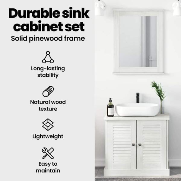 Badezimmermöbel Set mit Schubladen mit Regal Wandmontiert mit Speicher mit Tür mit Spiegel 3 pcs Braun 37 x 34 x 80 cm