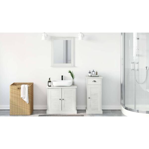 Badezimmermöbel Set mit Schubladen mit Regal Wandmontiert mit Speicher mit Tür mit Spiegel 3 pcs Braun 37 x 34 x 80 cm