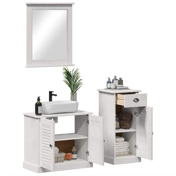 Badezimmermöbel Set mit Schubladen mit Regal Wandmontiert mit Speicher mit Tür mit Spiegel 3 pcs Braun 37 x 34 x 80 cm