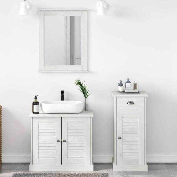 Badezimmermöbel Set mit Schubladen mit Regal Wandmontiert mit Speicher mit Tür mit Spiegel 3 pcs Braun 37 x 34 x 80 cm